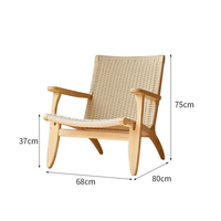Asie du Sud-Est Style Café Boutique Cadre en bois Rotin Fauteuil Ensemble Personnaliser Couleur Dessert Librairie Chaise Longue et Table