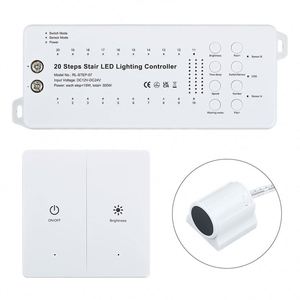 Contrôleur d'éclairage d'escalier automatique à 20 étapes <span class=keywords><strong>avec</strong></span> variateur <span class=keywords><strong>LED</strong></span> et capteur <span class=keywords><strong>de</strong></span> <span class=keywords><strong>mouvement</strong></span> pour bandes <span class=keywords><strong>LED</strong></span> domestiques - Product Image 1