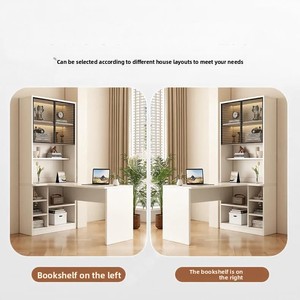 Juego <span class=keywords><strong>de</strong></span> muebles <span class=keywords><strong>de</strong></span> oficina, escritorio <span class=keywords><strong>de</strong></span> computadora en forma <span class=keywords><strong>de</strong></span> L, color blanco, con librero con puerta <span class=keywords><strong>de</strong></span> vidrio, muebles <span class=keywords><strong>de</strong></span> oficina en casa RTA, venta al por mayor, ingeniería - Product Image 4