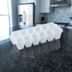 Confezione da 2 vassoi per cubetti di ghiaccio in plastica bianca, 12 cubetti di ghiaccio, 260x95x45 mm - Product Image 2