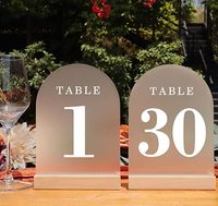 Porte-numéros de table personnalisables et détachables en plastique, style Art déco moderne, finition mate satinée, pour mariage et maison