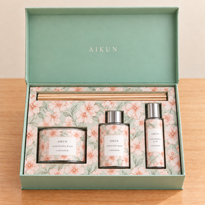 Aikun Osmanthus Rain Cardamom Floral Printed Fragrance <b>Diffuser</b> Gift Box with Candle Room Spray Rattan <b>Reeds</b> for Housewarming - Product Image 1