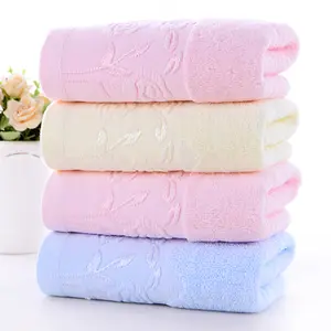 OEM Solid Color Plain Shower Wash Face Towel Jacquard Embroidery Bath Towel Wholesalers
