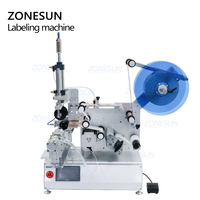 ZONESUN ZS-TB805 Bocal En Verre Autocollant Carré Manchon de Bouteille D'eau Semi-Automatique De Bouteille Ronde Boîtes En Plastique Briquet Machine à Étiquettes