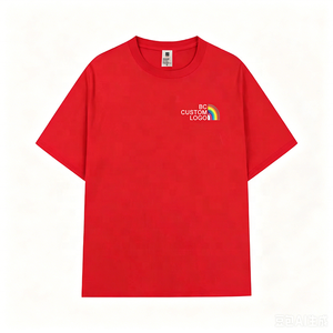 T-shirt da uomo personalizzata all'ingrosso, nuova tendenza moda, in cotone stampato, oversize, sportiva, lavorata <span class=keywords><strong>a</strong></span> maglia, con spalle scese, tinta unita - Product Image 1