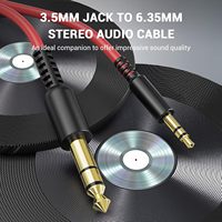 Dayanıklı 6.35mm 1/4'' Erkek 3.5mm 1/8'' Erkek Aux Stereo PVC Ses Kablosu Jakı 6.6-9.8 Feet Uyumlu Gitarlar Dizüstü Bilgisayarlar Hoparlörler
