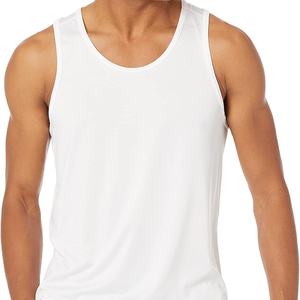 2024 camisetas sin mangas de mezcla de poliéster/algodón con estampado personalizado para hombre, nueva camiseta de gimnasio informal multicolor a la moda, estilo con logotipo OEM de secado rápido - Product Image 1