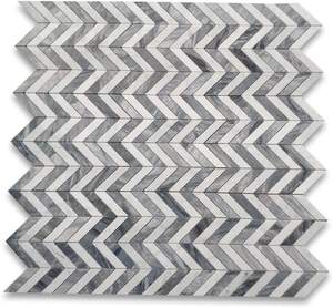 <span class=keywords><strong>Carrelage</strong></span> de mosaïque de marbre <span class=keywords><strong>blanc</strong></span>, 1x4 pouces, mélange de marbre <span class=keywords><strong>blanc</strong></span>, de couleur grise <span class=keywords><strong>et</strong></span> noire, bardilo rodé, <span class=keywords><strong>Chevron</strong></span>, pierre à chevrons, dosseret de douche - Product Image 2