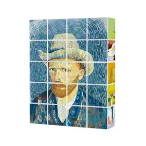 26pcs Large Magnetic Cube Blocks 3x3 Puzzle Creativity Developing UV Printing World-famous Painting Blocks Cube For Education