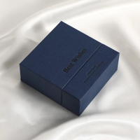 Boîte à bijoux en carton rigide carrée, réutilisable, faite à la main, avec logo personnalisé, écologique, pour collier, bracelet, bagues