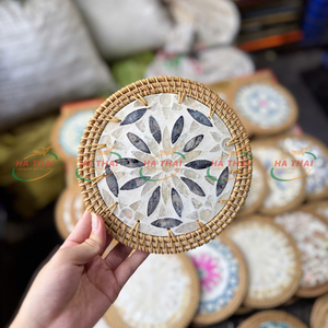 Grands sous-verres nacre sous-verres tasse tapis coloré rond coquillage tasse tapis de haute qualité - Product Image 2