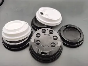 Einweg-Kunststoffdeckel mit leichtem Öffnungsermesser für kaffeebecher und versiegelte Flaschen für heiße und kalte Getränke
