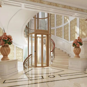 Mini elevador para el hogar personalizado de fábrica 2-5 pisos Fácil instalación Vidrio panorámico Turismo Ascensor circular residencial silencioso - Product Image 1