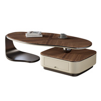 Table basse en bois massif de noyer de forme irrégulière, style moderne minimaliste, durable, de haute qualité, pour le salon