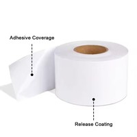 Étiquette de code à barres d'expédition thermique 58mm x 65m étiquette de transfert thermique sans doublure adhésive 80mm étiquette en papier continue étiquette de balance de pesage