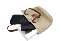 D vente en gros de sac à main de mode design fait à la main raphia sac de paille été plage Simple sac de balle de maïs fourre-tout pour les femmes sac seau