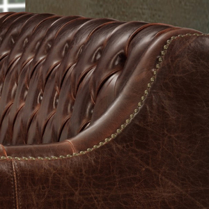 <span class=keywords><strong>Sofa</strong></span> Booth Restoran Kulit PU Chesterfield Vintage dengan Sandaran Berumbai Kancing untuk Kafe Bar Hotel - Product Image 4