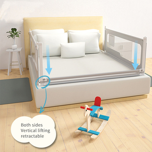 Barrière <span class=keywords><strong>de</strong></span> sécurité pour <span class=keywords><strong>lit</strong></span> bébé Peobebi BR014 avec tissu Oxford et fer gris <span class=keywords><strong>bleu</strong></span>, installation facile, barrière <span class=keywords><strong>de</strong></span> <span class=keywords><strong>lit</strong></span> réglable - Product Image 6
