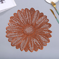 Décor de Table creux métallique or chargeur napperons vinyle feuille tissée PVC assiettes tapis pour réception de mariage de vacances