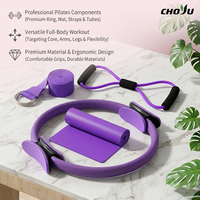 Set de Accesorios Multifuncionales para Pilates con Bola, Anillo, Bandas de Resistencia y Correas de Estiramiento para Ejercicio en Casa o Gimnasio