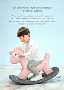 <span class=keywords><strong>Cheval</strong></span> à bascule en plastique 2-en-<span class=keywords><strong>1</strong></span> : Jouet à bascule et à chevaucher pour bébés de 2 à 4 ans, équipement de jeu d'intérieur - Product Image 6
