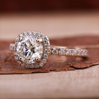 Bague de fiançailles en or massif 10K/14K/18K avec diamant de laboratoire cultivé rond de 3 carats, serti halo pavé, certifié IGI CVD/HPHT, personnalisable