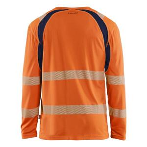 Blaklader-359910135389XS Hi-Vis เสื้อยืดแขนยาวป้องกันรังสียูวีสีส้ม/สีกรมท่า-7330509932674 HI-VIS Workwear - Product Image 2