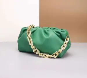 Fornecedores Produtos mais vendidos saco Couro De Corrente Grossa Sacos De Nuvem Crossbody Bag com Tassel Ombro Axila g Bolsa