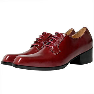 Zapatos de Hombre para Aumentar la Estatura, Color Vino Tinto, Punta Cuadrada, Cuero Vacuno de Primera Capa, Envío Directo - Product Image 4