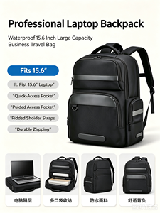 lack Waterproof 15 Inch Laptop <b>Backpack</b> <b>Large</b> Capacity Business Travel School Bag for Men Women - Product Image 3