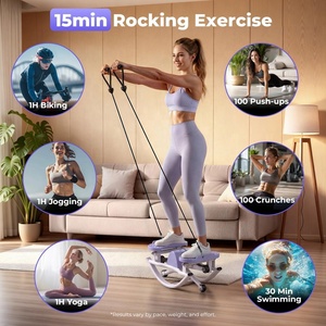 Wellshow Sport Rock Stepper : Stepper latéral pour l'exercice <span class=keywords><strong>à</strong></span> domicile avec bandes de résistance et écran LCD - Product Image 5