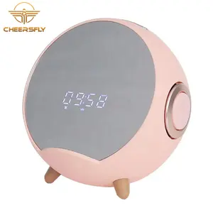 Q8 Wireless Charger 10W Voice Control Music Speaker Support TF/U-disk Play With Mirror Alarm Clock