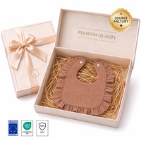 Kado Bayi Premium 6-Lapisan Kain Muslin Katun dengan Renda Elegan, Cetak Personalisasi, Perlengkapan Bayi Baru Lahir Unisex