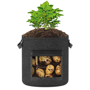 2025 zanahoria fresa tela de fieltro negro bolsas de cultivo de patatas bolsa de cultivo de tela de maceta redonda personalizada para plantas - Product Image 1