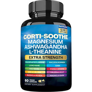 Suplemen Cortisol OEM 13-in-1 Magnesium Complex Kapsul Glycinate L-Theanine Lions Mane Holy Basil 60 Kapsul Vegan untuk Dewasa - Product Image 2