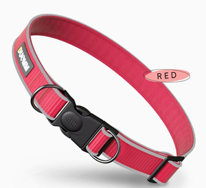 Collare per cani riflettente in poliestere imbottito taglia <span class=keywords><strong>L</strong></span>, con decorazioni a nastro a tinta unita, nuovo, con chiusura a fibbia per guinzaglio. - Product Image 4