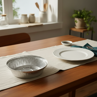 Plat à pâtisserie jetable de haute qualité, rond, en aluminium, pour la cuisson au four, contenants en aluminium