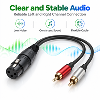 Câble audio XLR femelle 3 broches vers double RCA mâle, cordon répartiteur en Y OFC pour mixeur, amplificateur, haut-parleur, longueur personnalisée