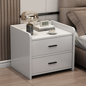 Modern Minimalist Nightstand With 2 Drawers Plastic Top Bedroom Storage <b>Unit</b> For Adults And Children - Product Image 2