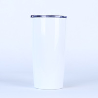 Tasse à café à motifs gobelet polychrome de 20 oz en acier inoxydable isolé sous vide tasse à boisson avec couvercle et paille