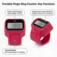 Compteur de doigts électronique numérique LCD intelligent ZYSY Mini en forme d'anneau pour événements et comptage de tours