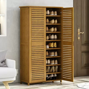 ארון נעליים גדול ועמיד מעץ במבוק טבעי מלא - Product Image 1