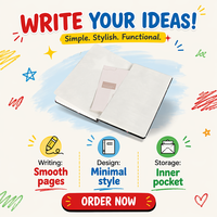 Carnet de notes A5MINI avec couverture en cuir rigide - Prise de notes au bureau avec grille carrée et fonctions multiples