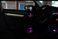Lampe d'ambiance à matrice de points en fibre de carbone, version 20 LED, pour Honda Civic 2016-2021 avec contrôle multiple