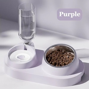 Distributore Automatico di Cibo e Acqua 3 in 1 per Cani e Gatti <span class=keywords><strong>con</strong></span> Ciotola Inclinata, Set Stazione di Alimentazione e Idratazione - Product Image 6