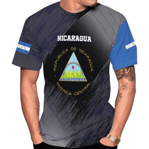 Camisetas De Algodón Con Diseño Personalizado De La Bandera De Nicaragua, Souvenir De Managua, Camisetas Casuales De Verano Para Hombre, Sublimación, Venta Al Por Mayor