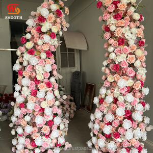 Arco de Flores Rosadas y Blancas para Decoración de Eventos y Fiestas al Aire Libre, Fondo de Flores Suaves Hechas a Mano para Bodas, Venta Caliente LEDA - Product Image 2