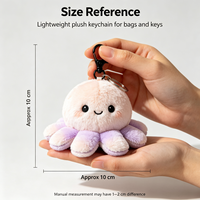 Porte-clés en peluche pieuvre mignon, breloque de sac en peluche pieuvre douce, petit pendentif animal en peluche pour sac à dos, porte-clés, fête d'anniversaire pour enfants