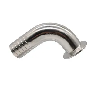 Stainless Steel 304 Sanitary Tri Clamp 90 Degree Hose Adapter Hose Nipple