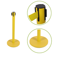 Barrière de contrôle des foules économique et fiable, barrière à bande rétractable jaune avec une hauteur de 900 mm et un diamètre de poteau de 63 mm pour les foules d'événements